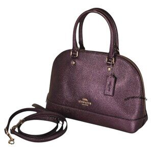 Coach F29170 Mini Sierra Satchel Metallic Purple Leather